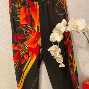 Summer Floral See-Through Pants